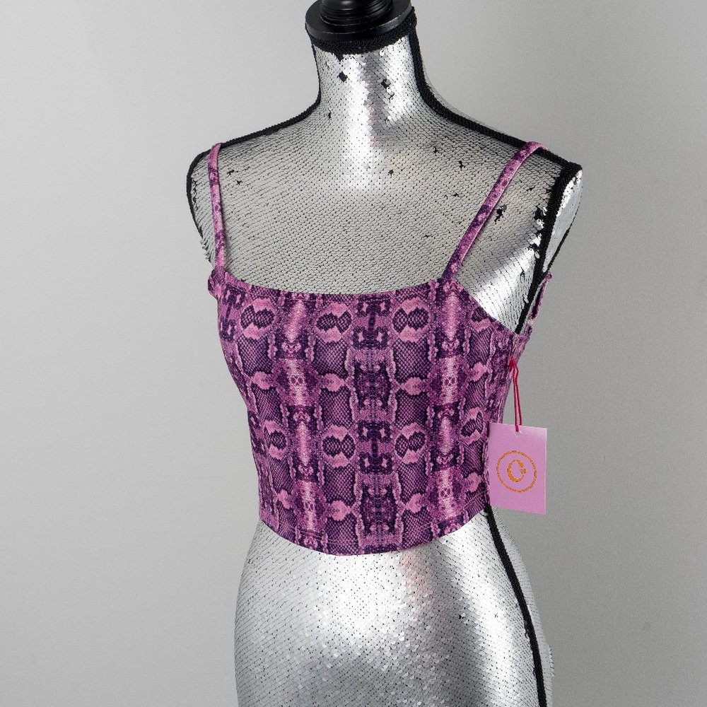 NWT  Capsule 98 The Courtney Snakeskin-Print top